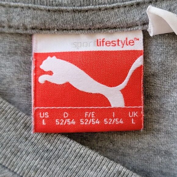 Puma Short Sleeve TShirt Mens Size L Heather Gray - Picture 9 of 11